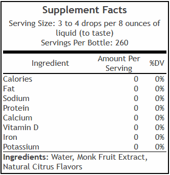 monk fruit liquid extract supplement facts